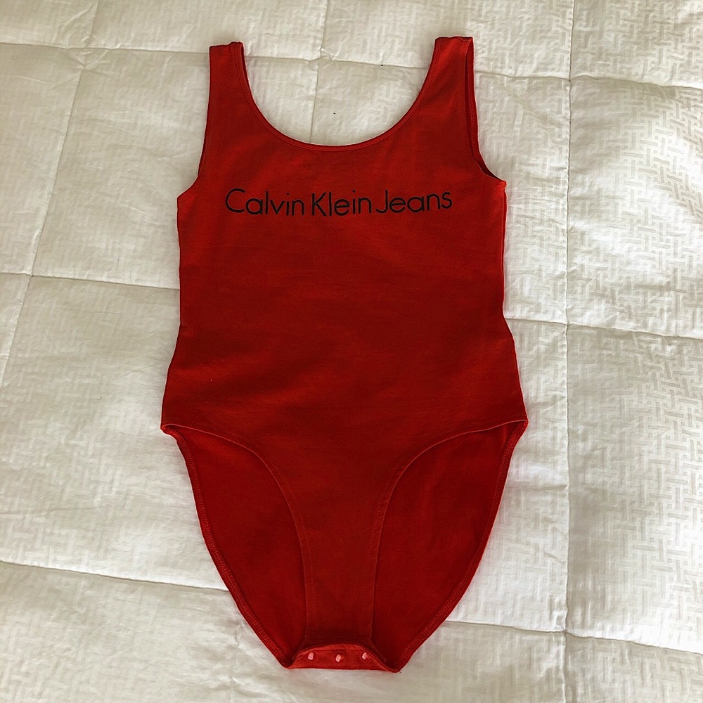 Calvin Klein Jeans Red Bodysuit